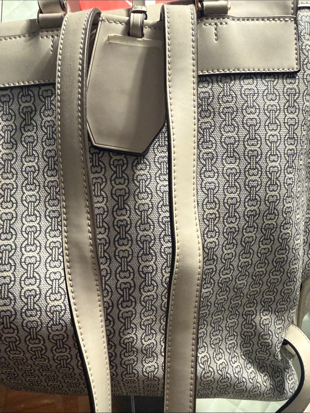 Tory Burch Cream Logo-Pattern Drawstring Backpack - Picture 3 of 4